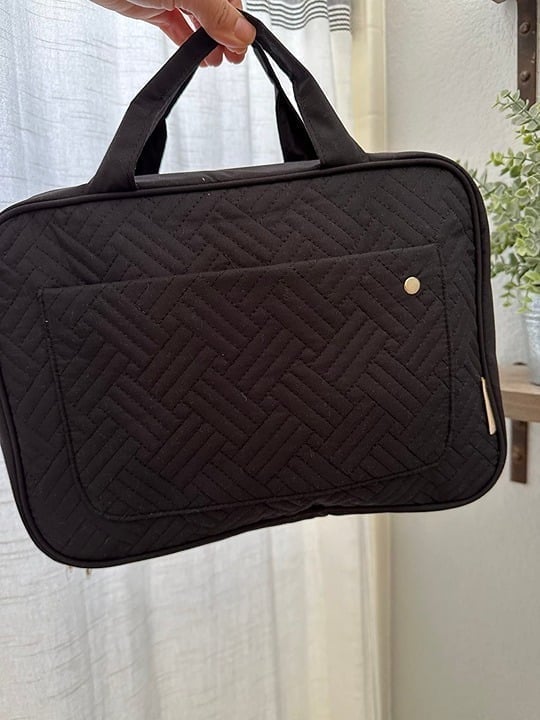 Toiletry Travel Bag with Hanging Hook, Water-resistant Makeup Cosmetic Bag, (L)