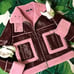 RETRO CHICRevolve Asos Gorgeous Fur Trim Aviator Jacket in Burdundy & Pink