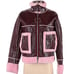 RETRO CHICRevolve Asos Gorgeous Fur Trim Aviator Jacket in Burdundy & Pink