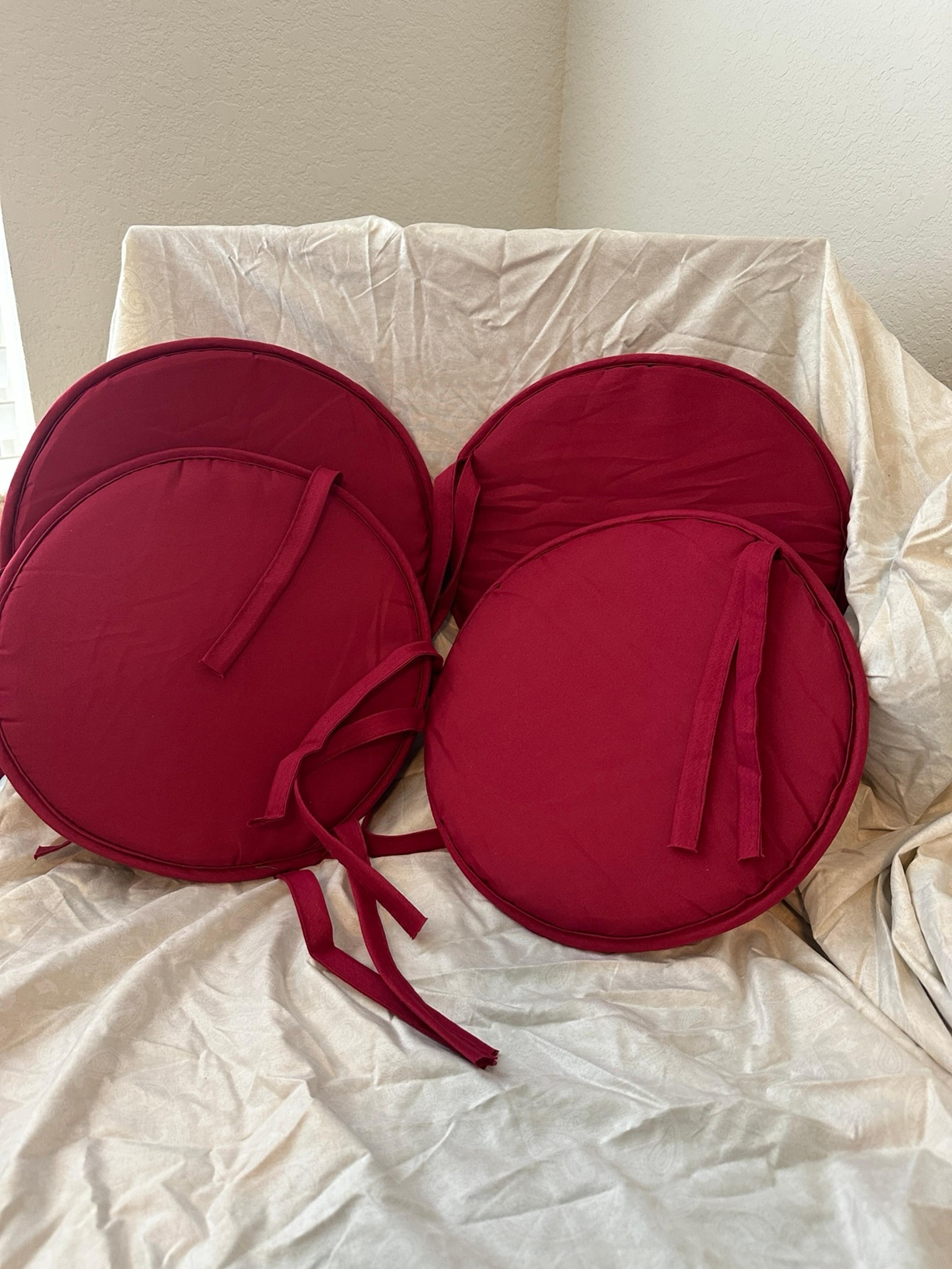 12” Round Chair Cushions Indoor/Outdoor with Ties