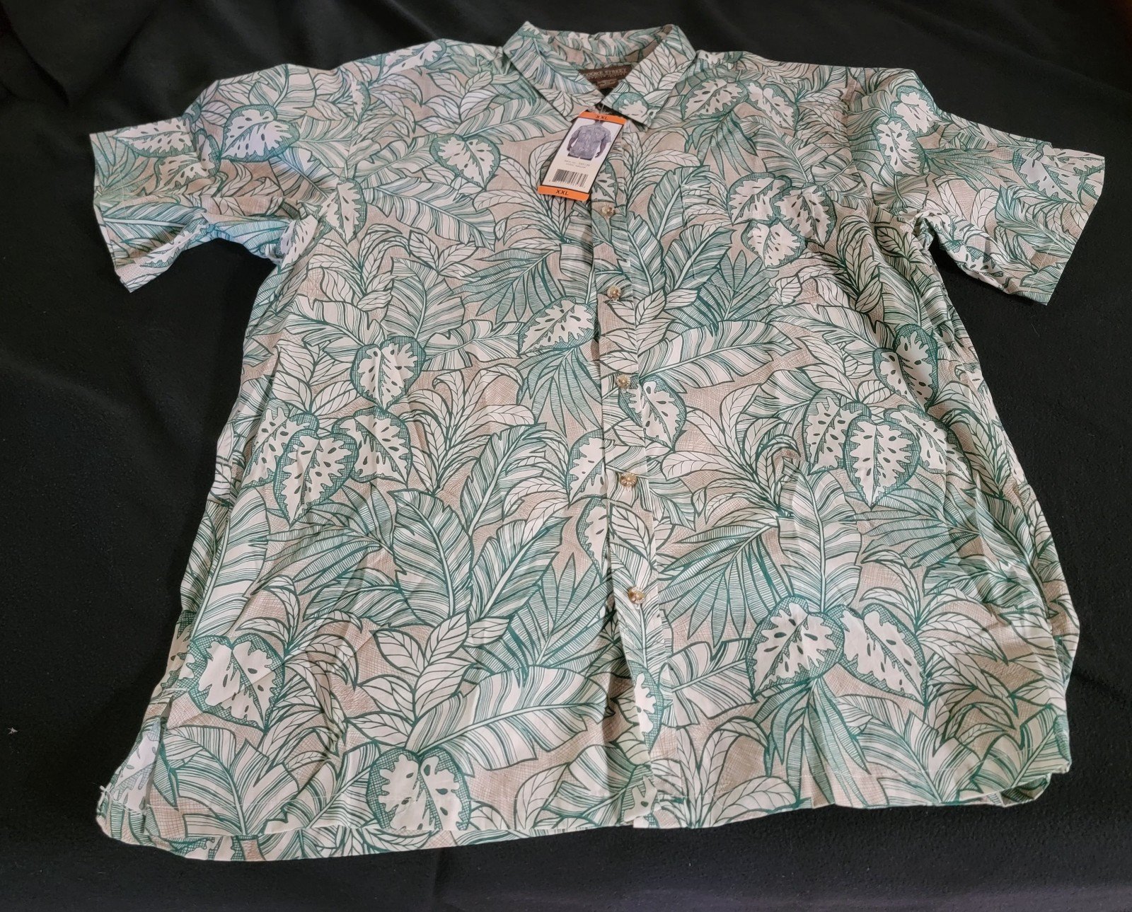 Cooke Street Hawaiian Islands Natural Green 2XL 100% Cotton Button Down Shirt