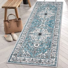 Boho Hallway Runner Rug 2' x 6' Vintage Farmhouse Laundry Rug Runner Accent Area