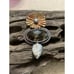 Amy Kahn Russel Moss Agate, Pearl, and Copper Pendant/Brooch