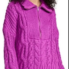 Women's For Love & Lemons Purple Cable Knit Sweater XXS