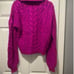 Women's For Love & Lemons Purple Cable Knit Sweater XXS