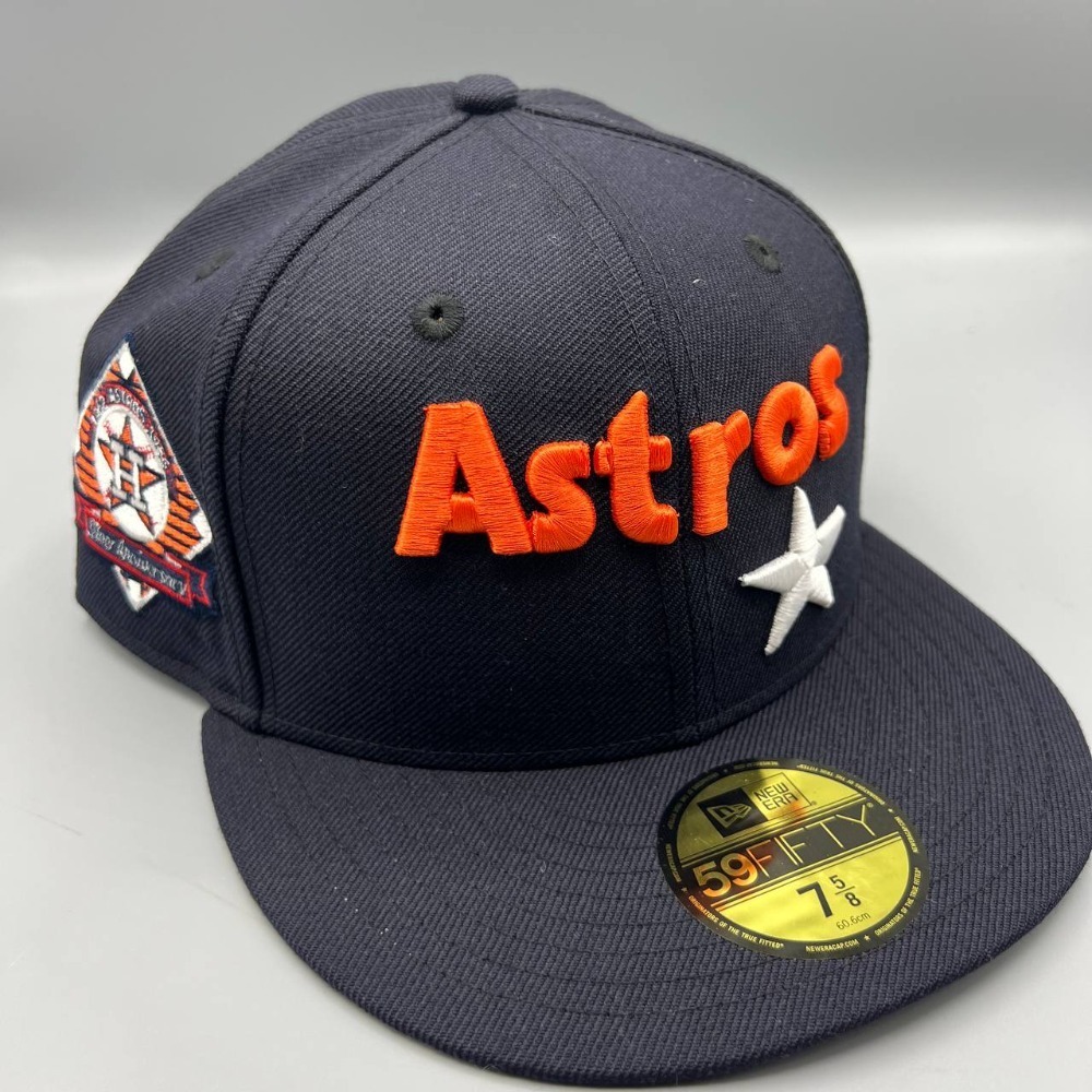 Houston Astros Hat Men 7 5/8 Black Gray 59Fifty New Era Fitted Cap