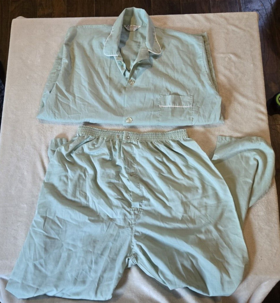 Vintage 1950s Mens XL Marlowe Pajamas set Pants Long-sleeved shirt