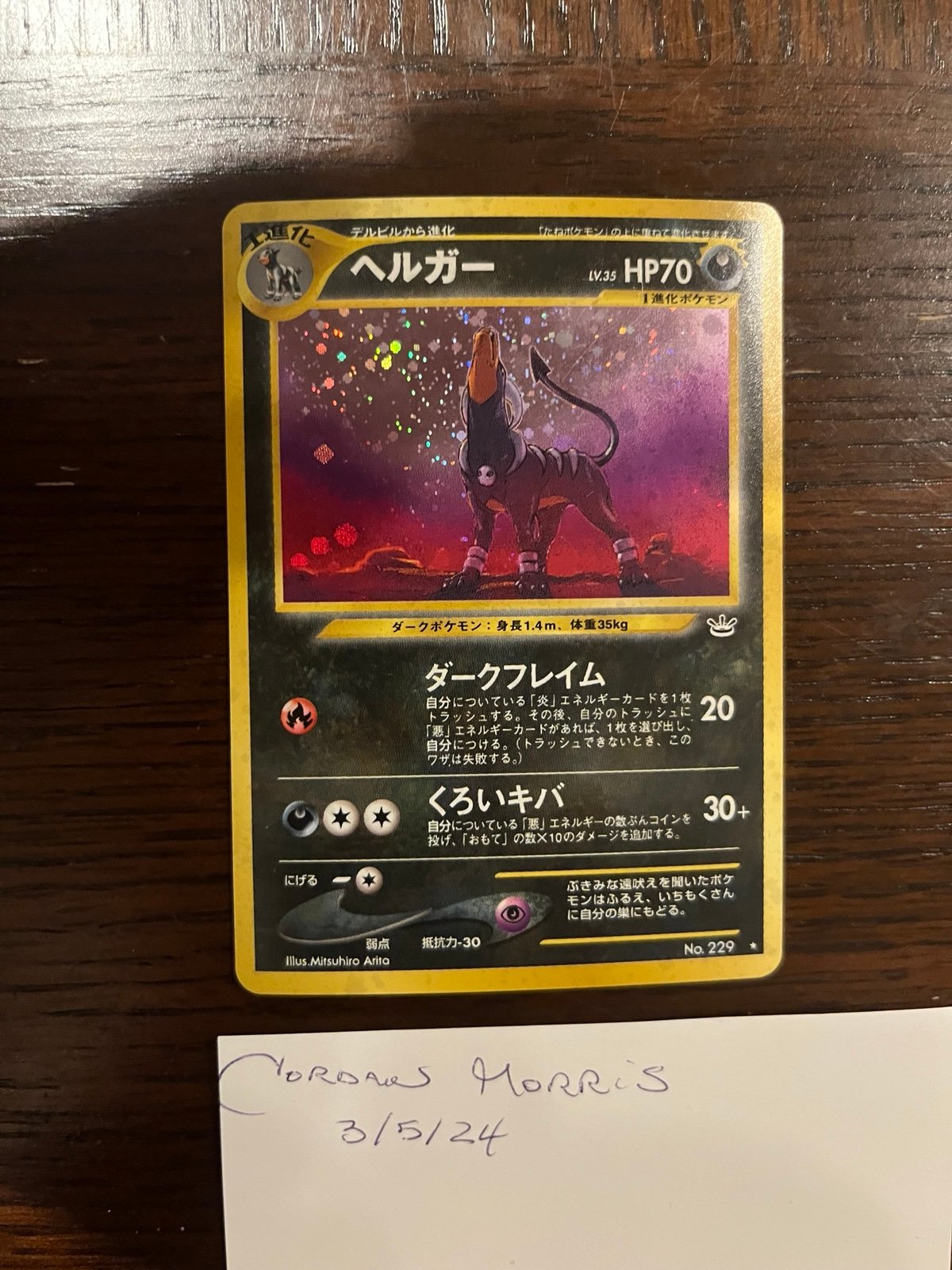 2001 P.m. Japanese Neo 4 Dark Houndoom-holo