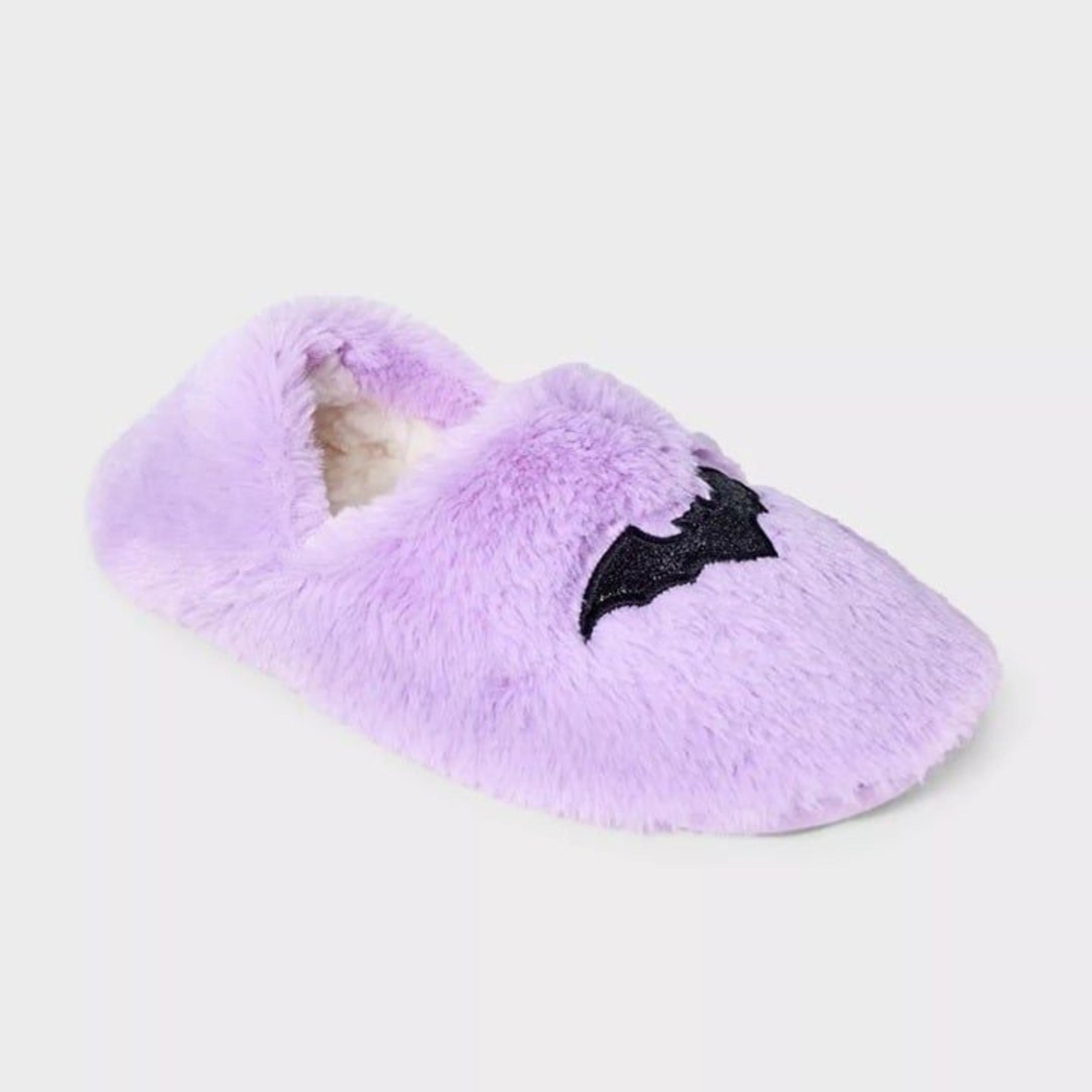 Hyde and EEK! Bat Glitter Embroidered Halloween Slipper Socks - Size S, NWT