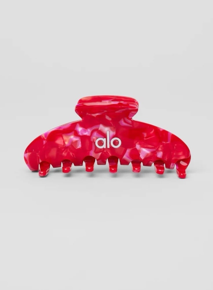 New ALO YOGA 90's Claw Clip Color Red + Pink Onesize Fits All SOLD OUT COLOR