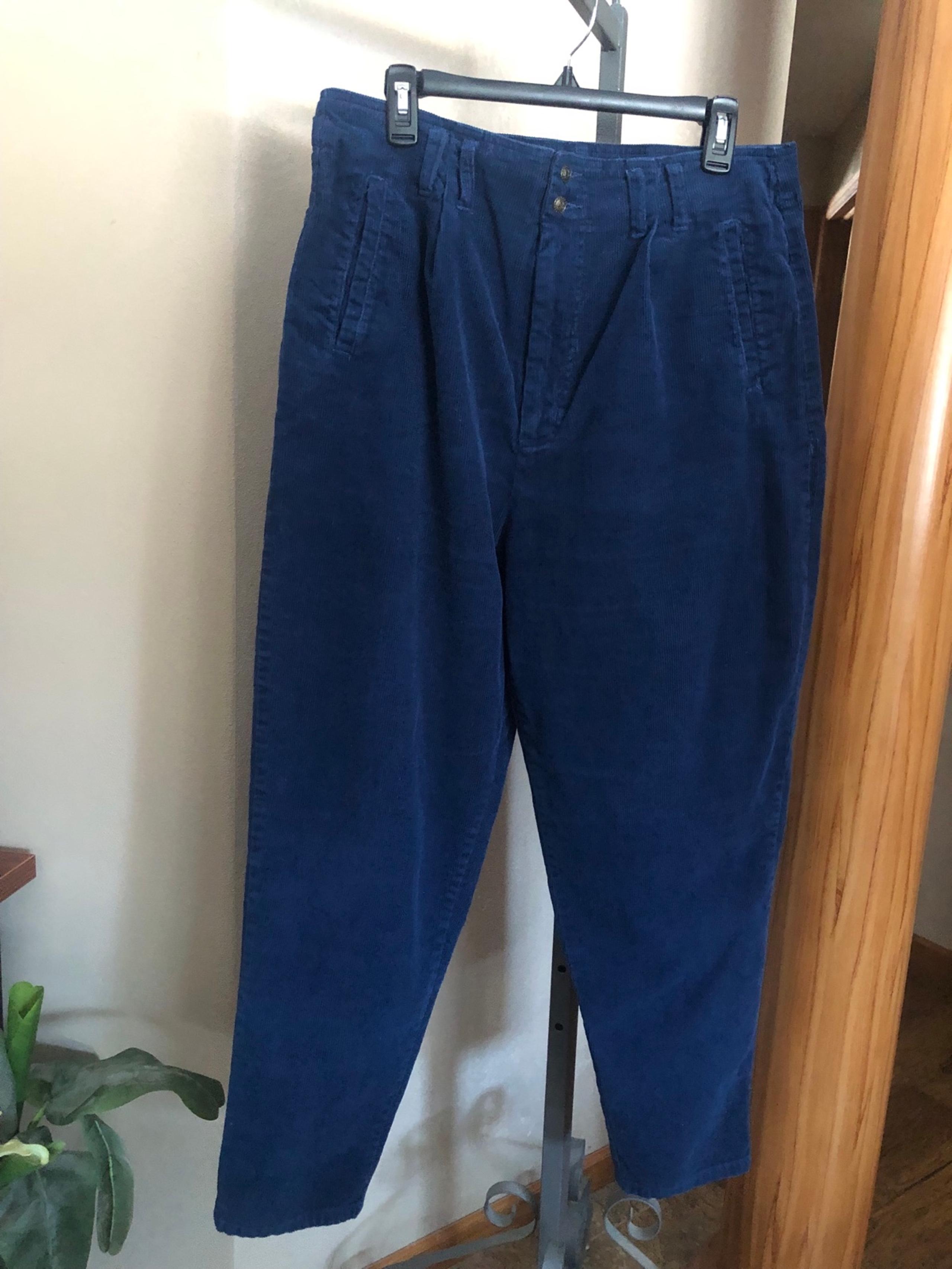 Womens Vintage Gloria Vanderbilt Corduroy Blue Pants Size 16 VGUC