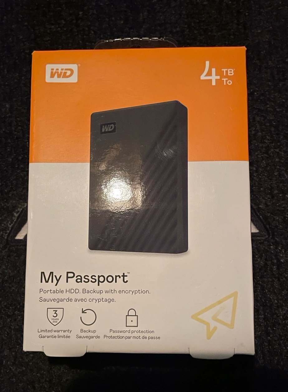 WD 4Tb My Passport Portable External Hard Drive