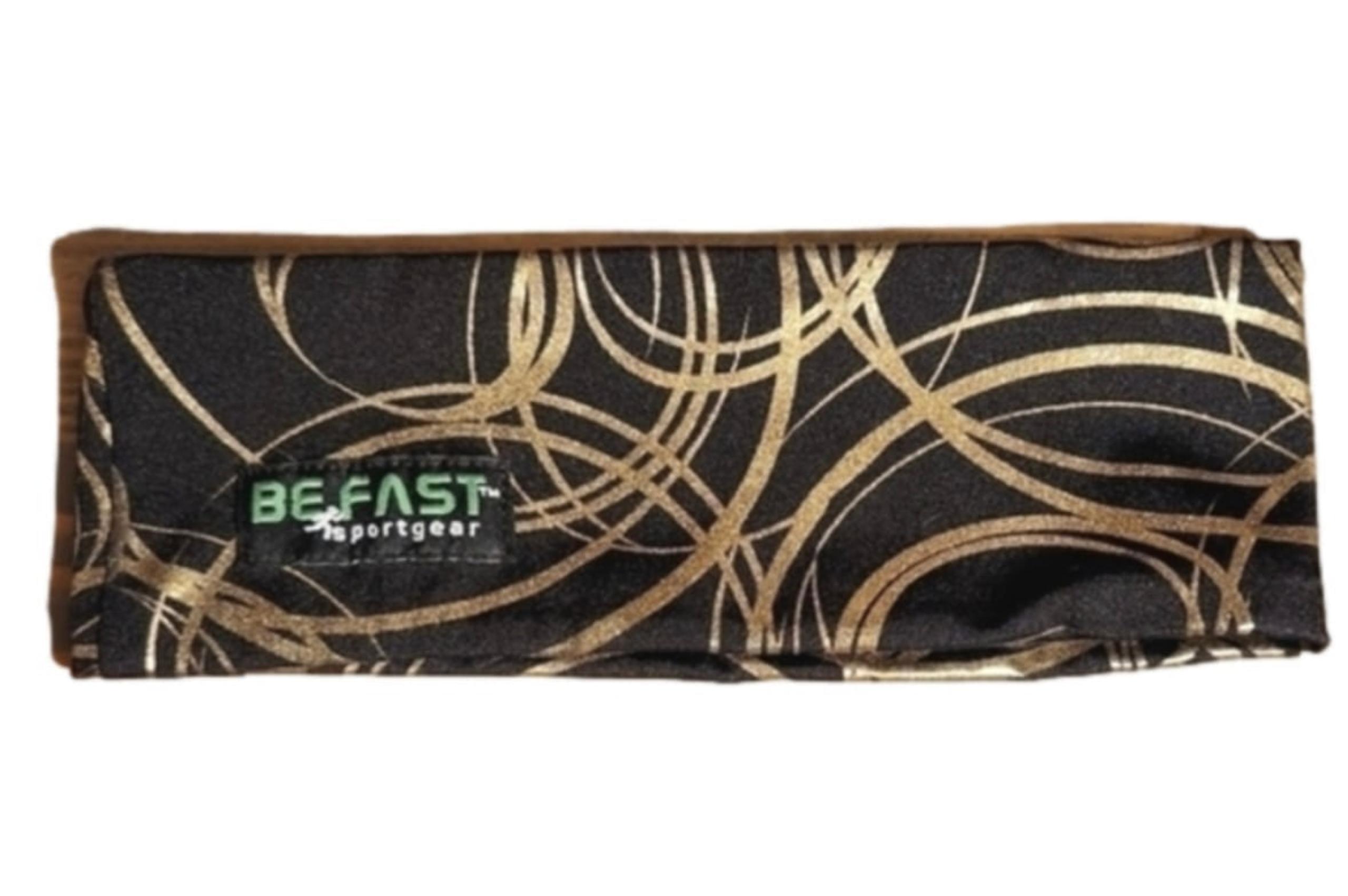 Be Fast women's black and gold winter headband C57