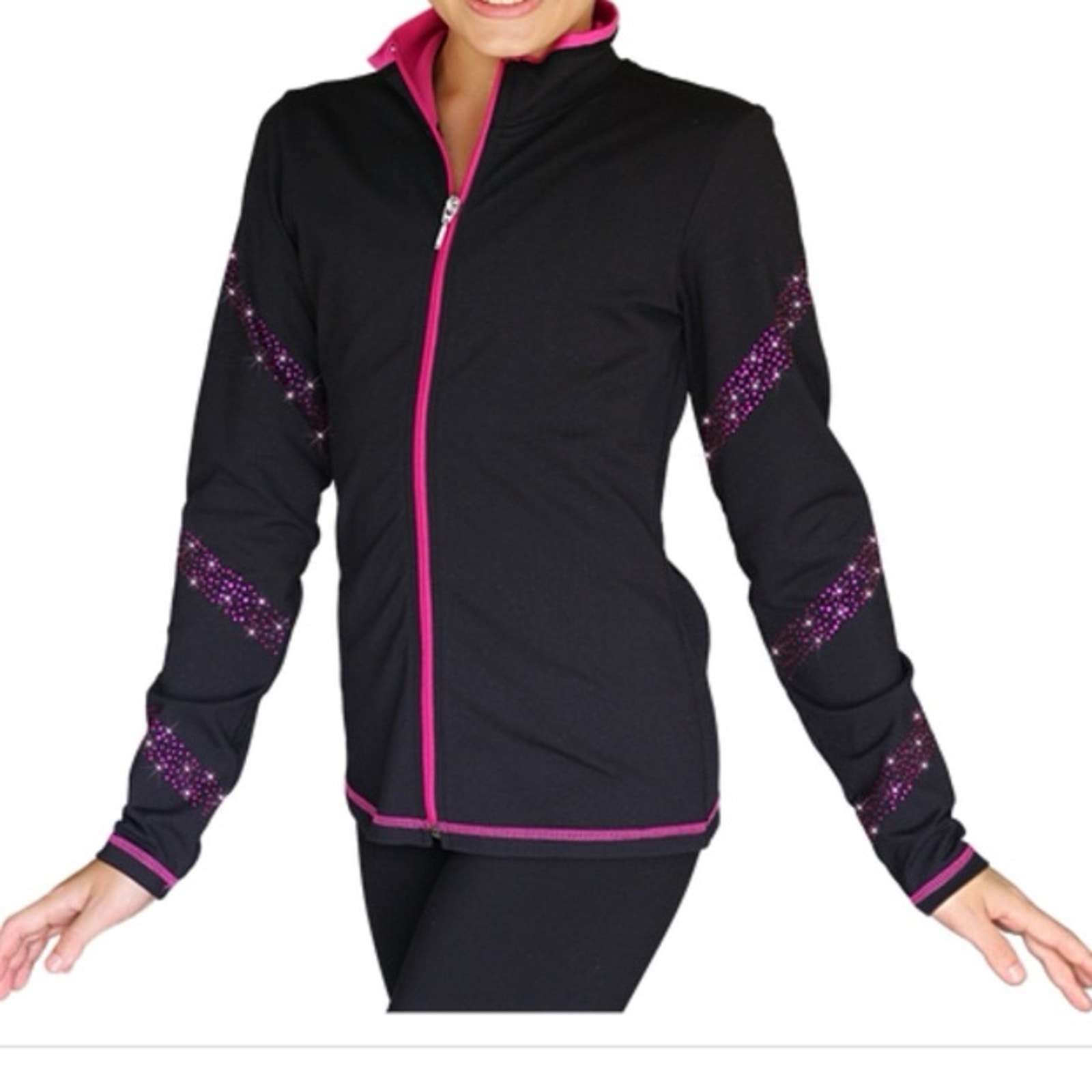 Chloe Noel Figure Skating Jacket w Crystals, VGUC, Sz CS (Girls 6-8) (6B)