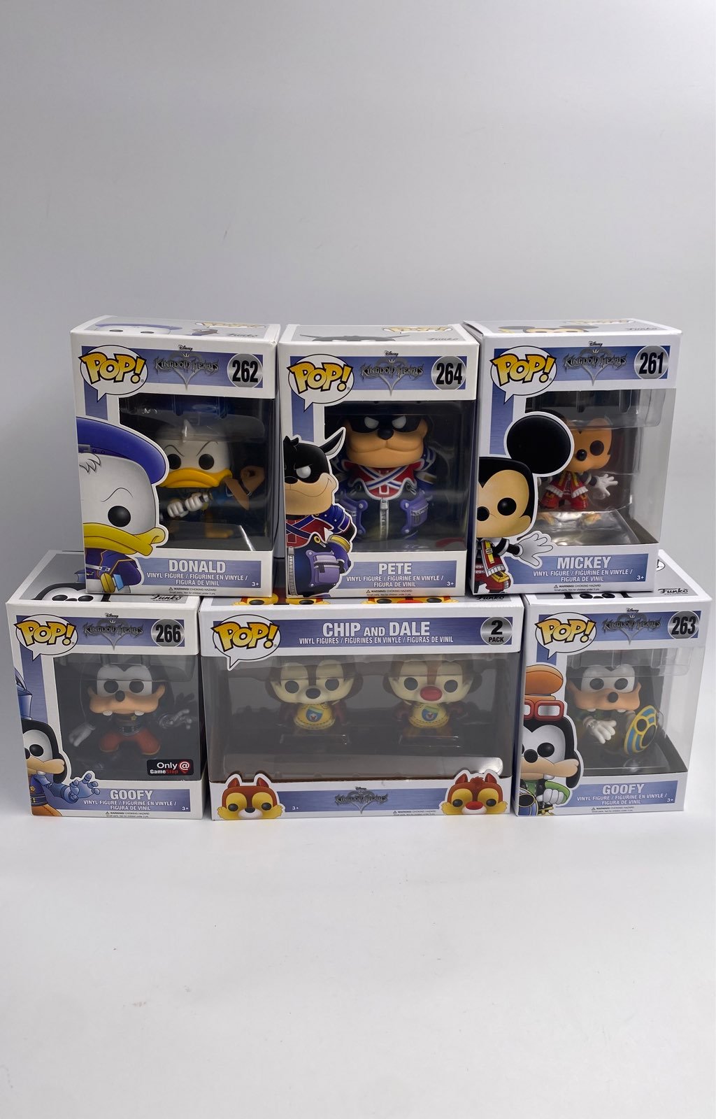 Kingdom hearts Funko Donald Pete, Mickey, goofy#266, goofy#263, chip & dale