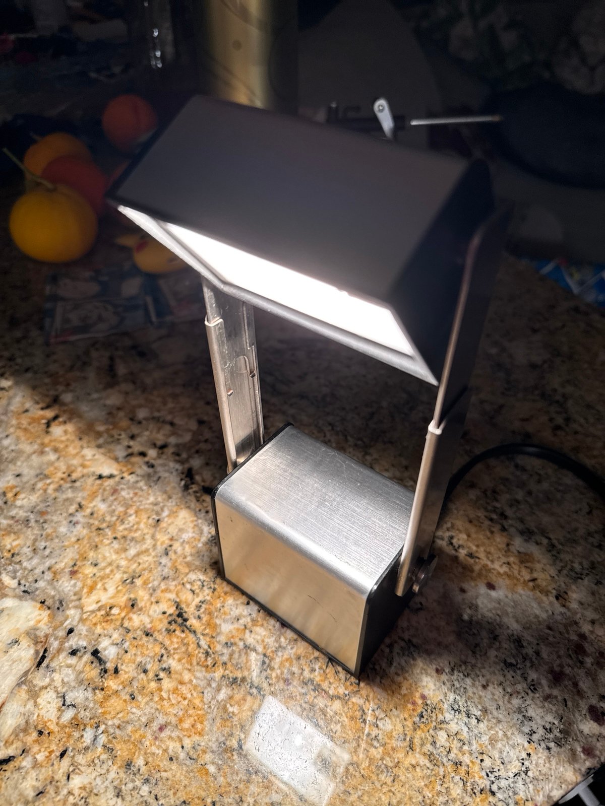 Vintage Lightolier Courier Travel Desk Lamp 8029 Chrome & Black Tested / Works