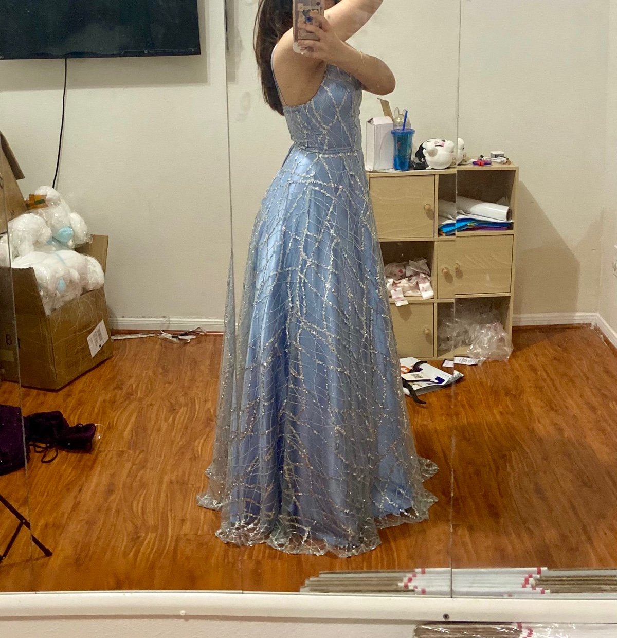 Light blue gown