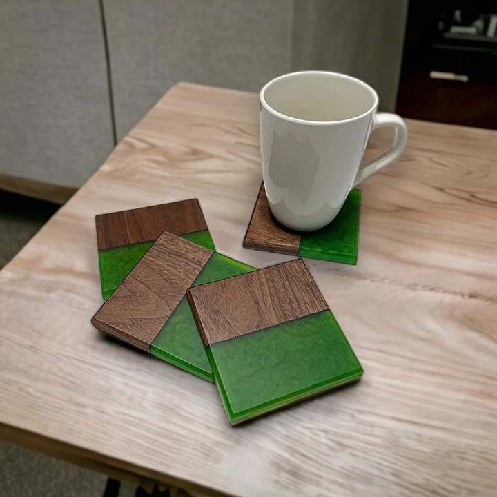 Walnut & Epoxy Coasters