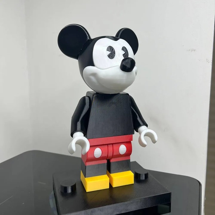 Custom Lego Mickey Mouse Figure - 12-Inch DIY Black Lego Statue - Ready 4 paint