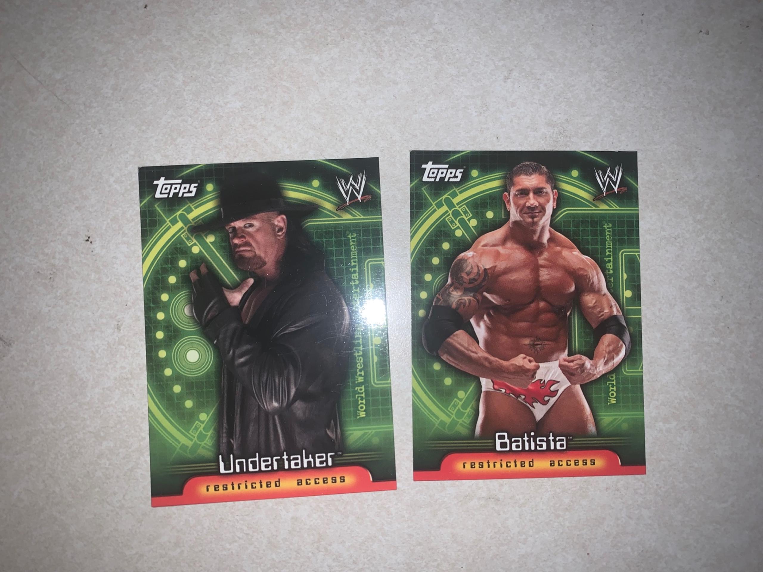 2006 Topps WWE Insider Restricted Access Promo Undertaker #P1 & Batista #P2