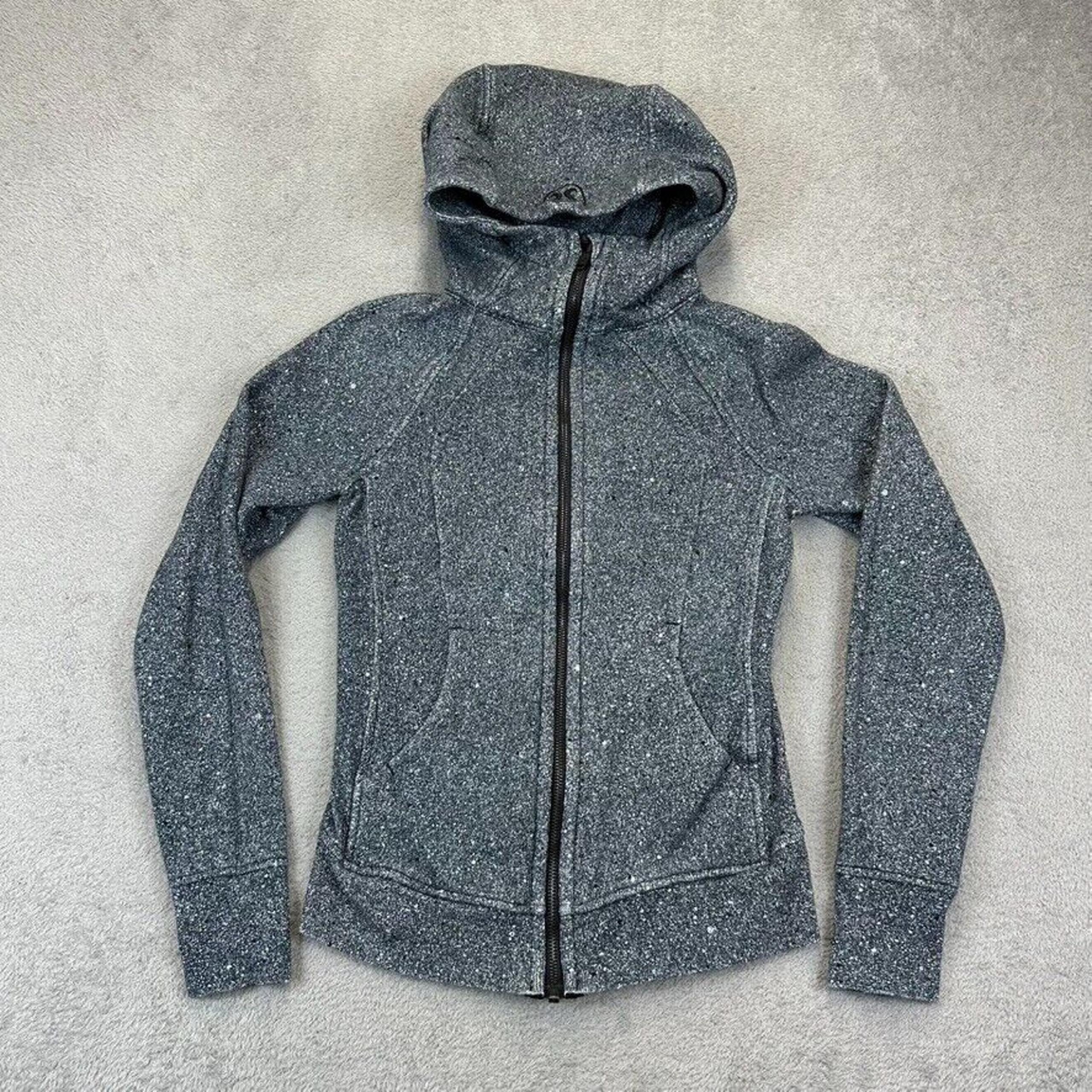 LULULEMON Scuba Light Cotton Fleece Zip Hoodie Gray Black Size 2