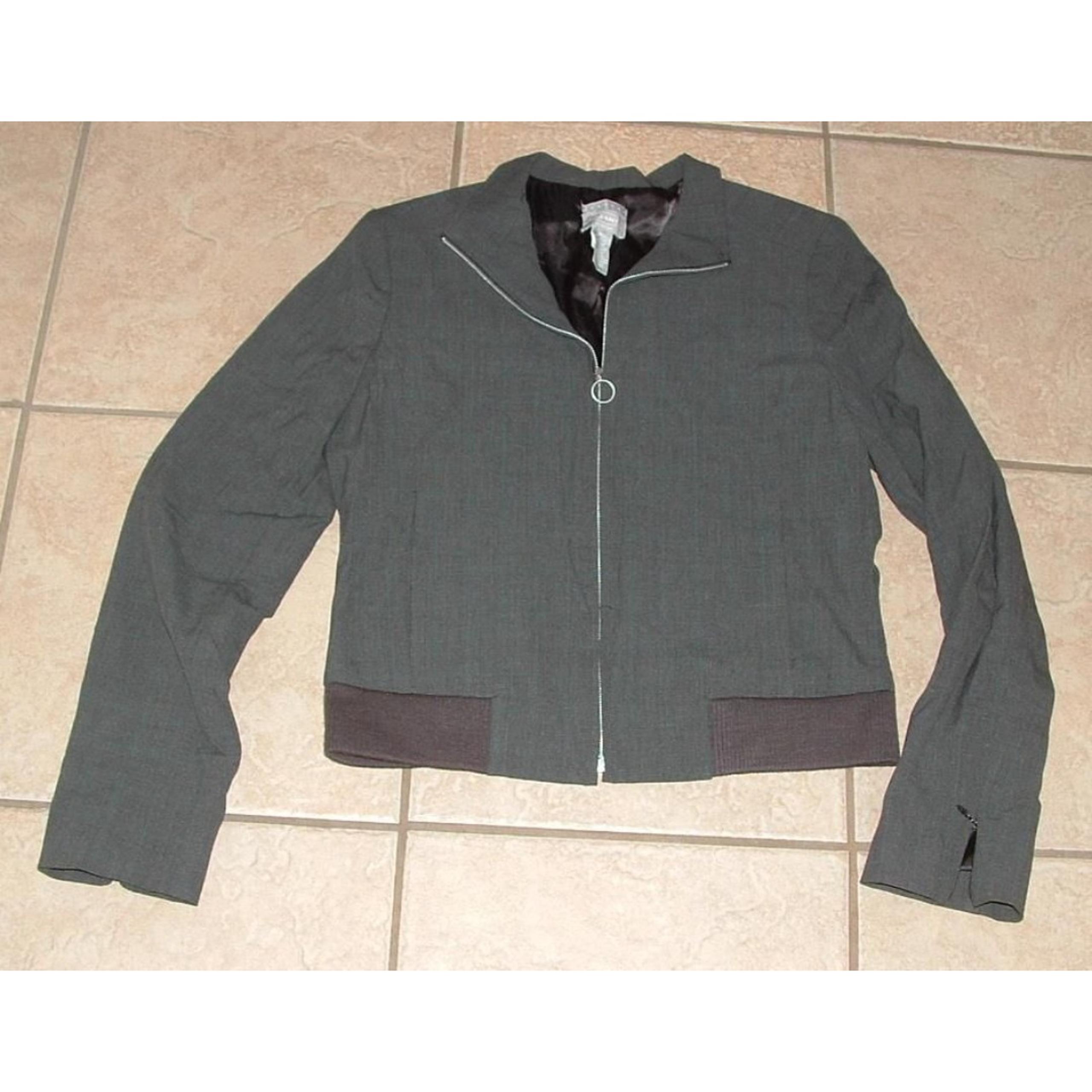 Black Glen Plaid Sz Medium Church Office Lined Full Zip Suit Jacket OLD NAVY