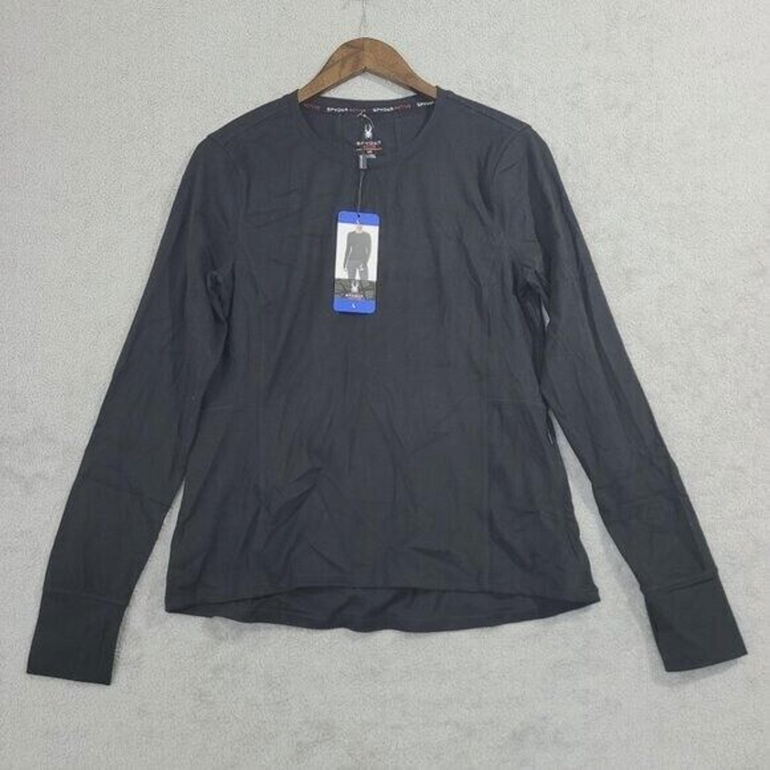 NEW Spyder Active Black Long Sleeve Based Layer Shirt L Women's