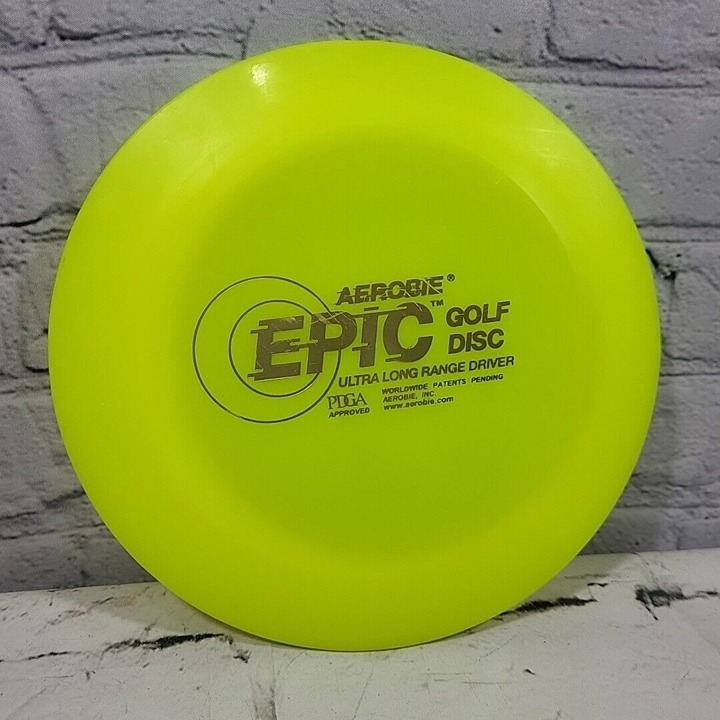Rare OOP Yellow Aerobie Epic Disc Golf Ultra Long Range Driver Flyer