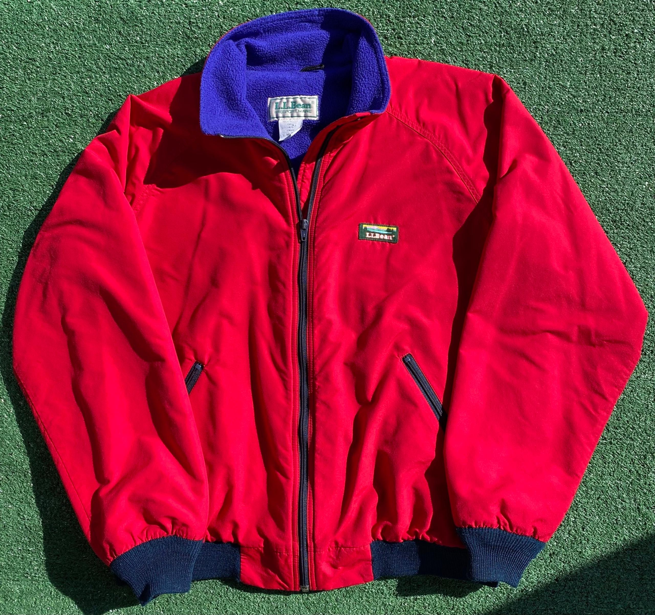 Vintage 90’s L.L. Bean Fleece Lined Red Jacket Men’s Size XL USA Made