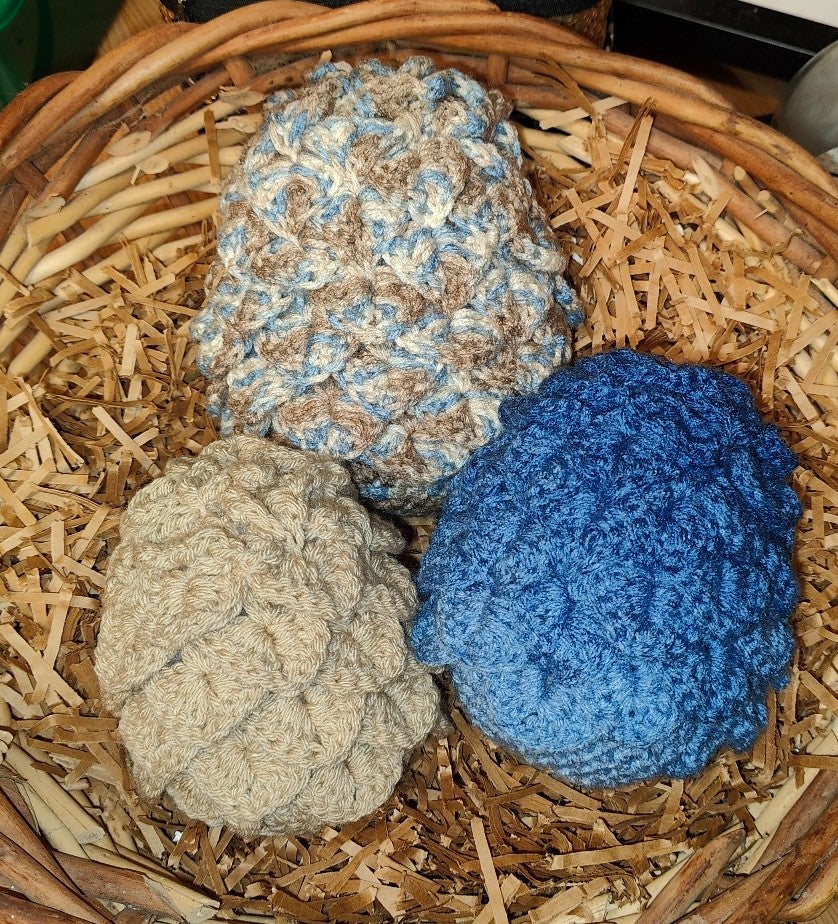Hand Crochet Set of 3 Dragon Eggs