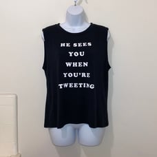 Women’s Victoria’s Secret “He Sees You When You’re Tweeting” Soft Sleep Tank
