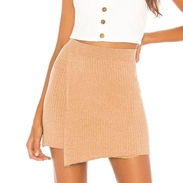 Free People Mod wrap ribbed mini skirt