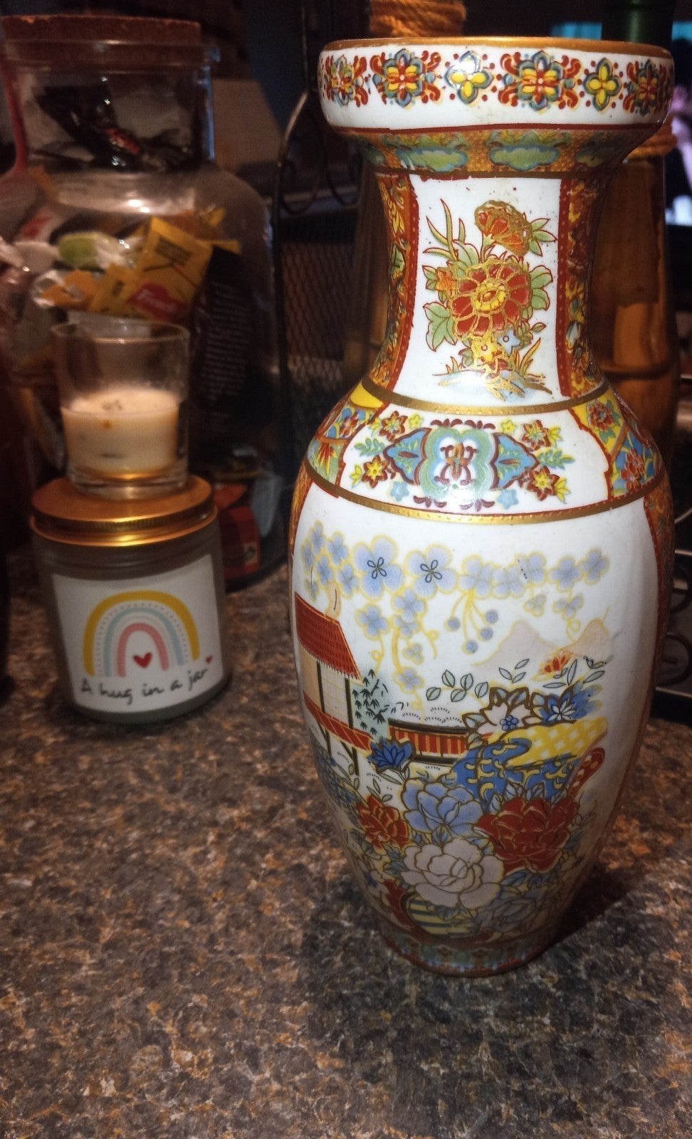 10-Inch Tall, Satsuma Style Vase