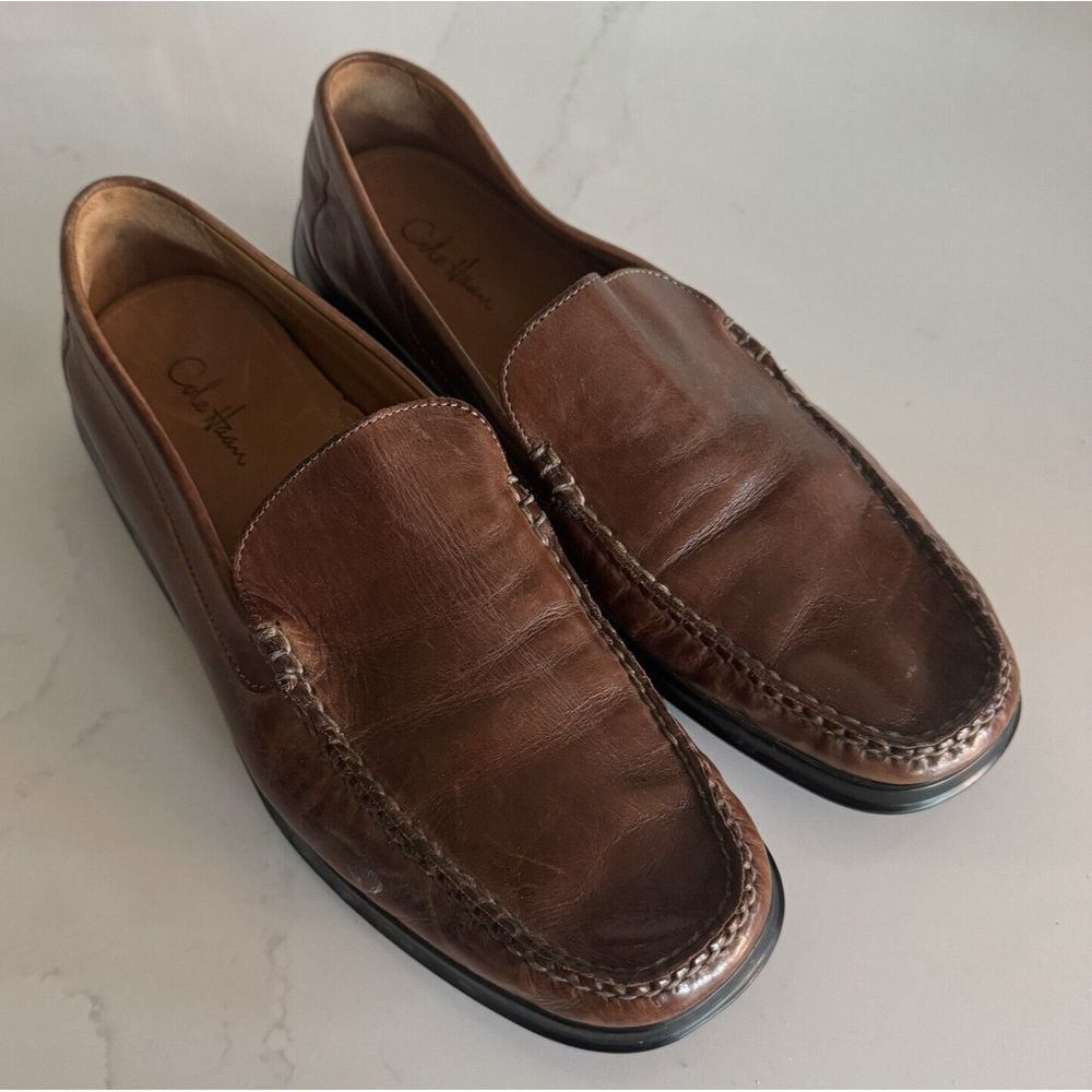 Cole Haan Loafers Dempsey Men's 9.5M Brown Leather C05777 Driving Shoe Cushion