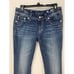 Miss Me Dark Wash Fleur De Lis Embroidered Bling Pockets Bootcut Jeans Size 29L