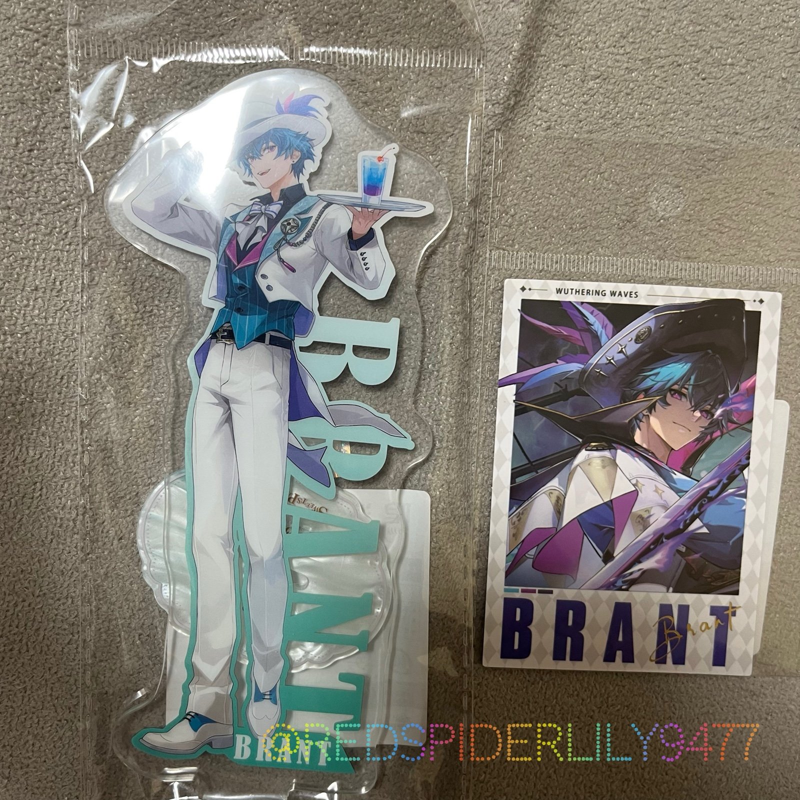 Wuthering waves acrylic stand and Photocard Brant