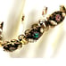 Rhinestone Bracelet Gold Tone Book Chain Link Victorian Revival Faux Pearl 7