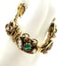 Rhinestone Bracelet Gold Tone Book Chain Link Victorian Revival Faux Pearl 7
