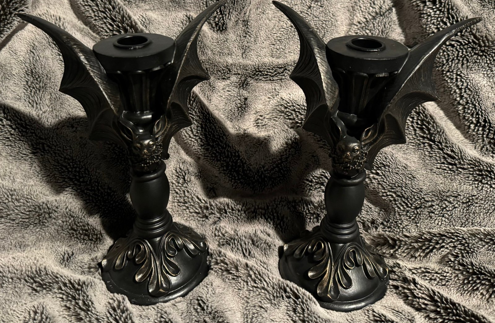 Viral Gothic Bat Candle Holders