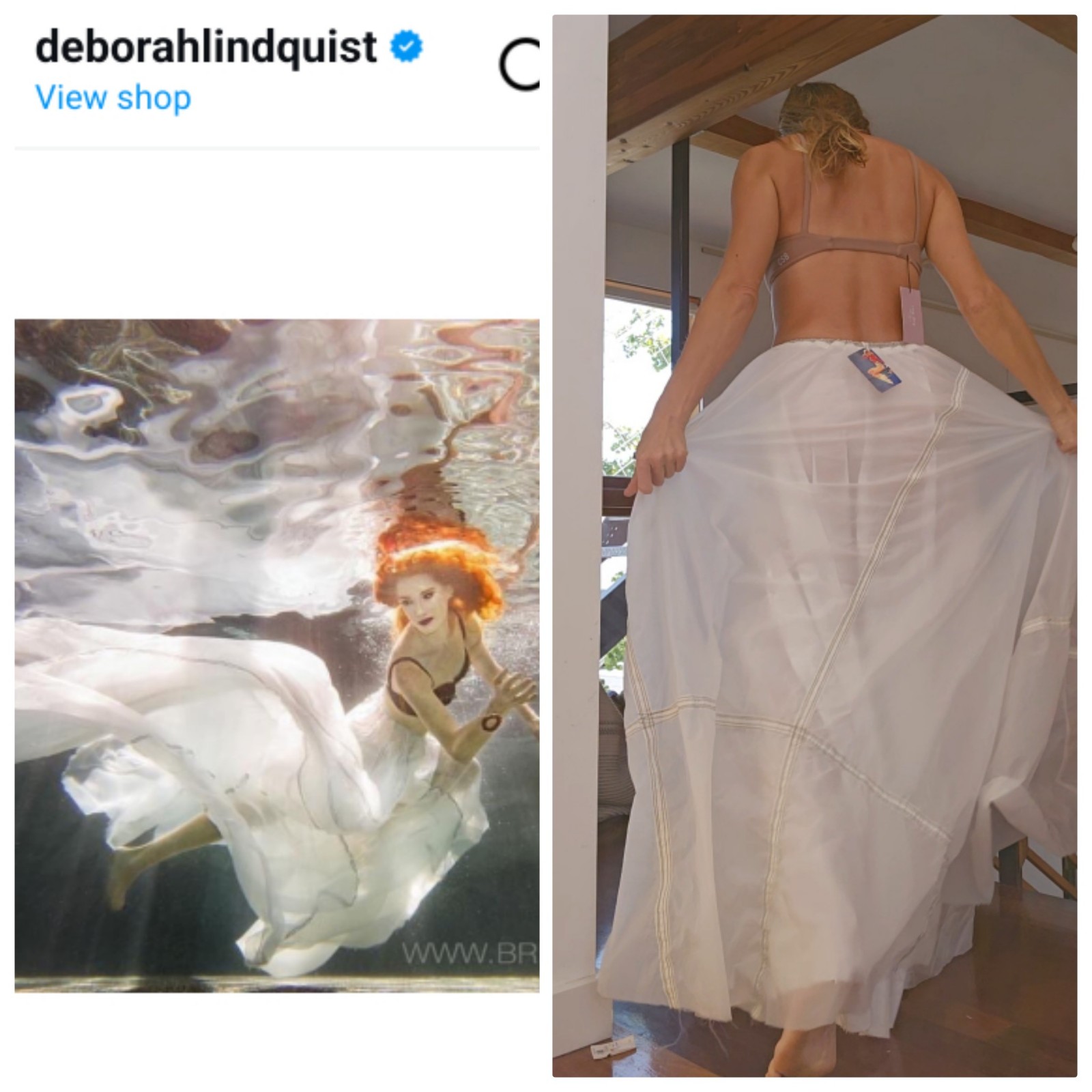 Nwt Deborah Lindquist sustainable couture parachute white maxi skirt OS