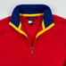 Vintage Tommy Hilfiger Jacket Size Small Red Blue Fleece 1/4 Zip Pullover 90s