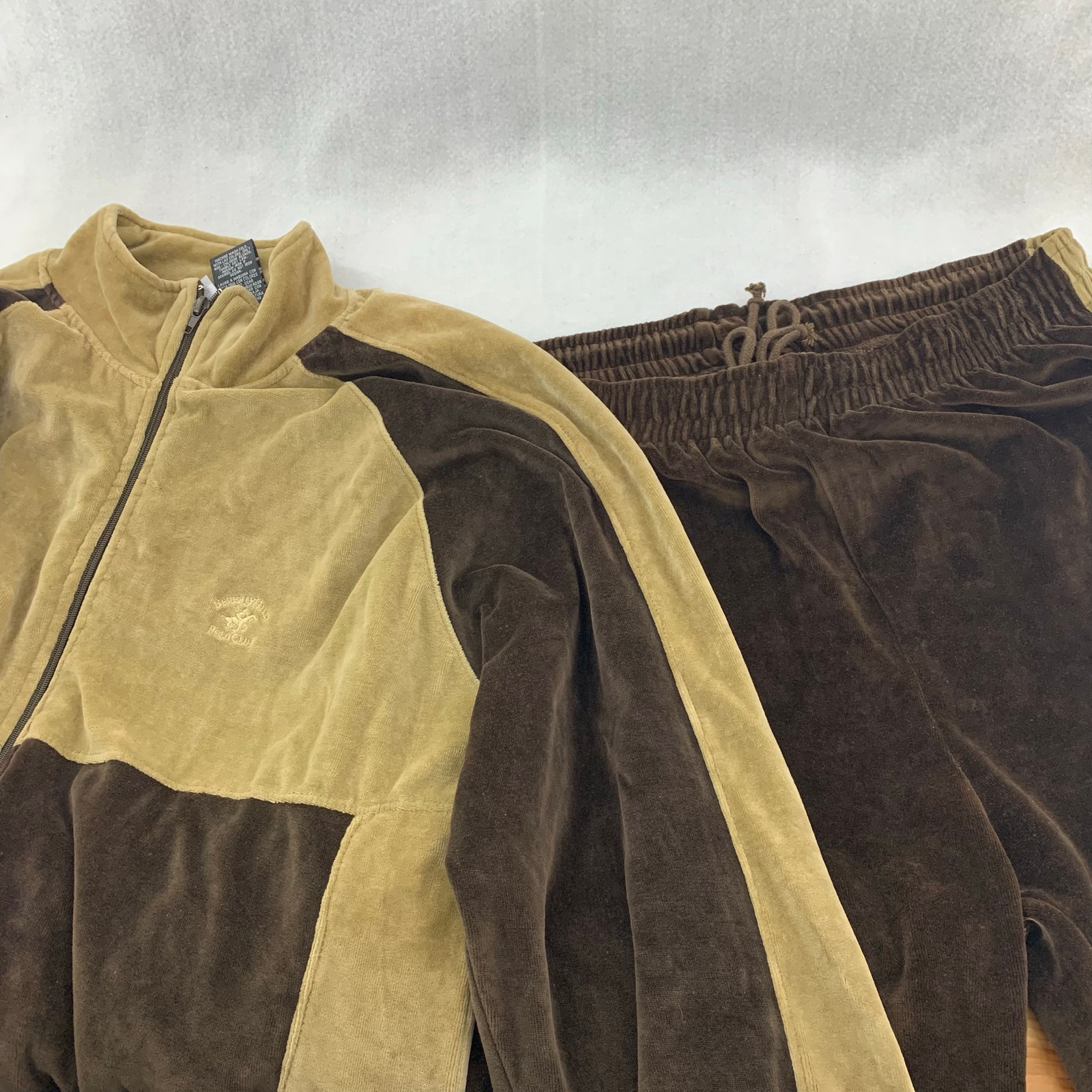 Beverly Hills Polo Club Brown Tracksuit Top and Pants Size Large