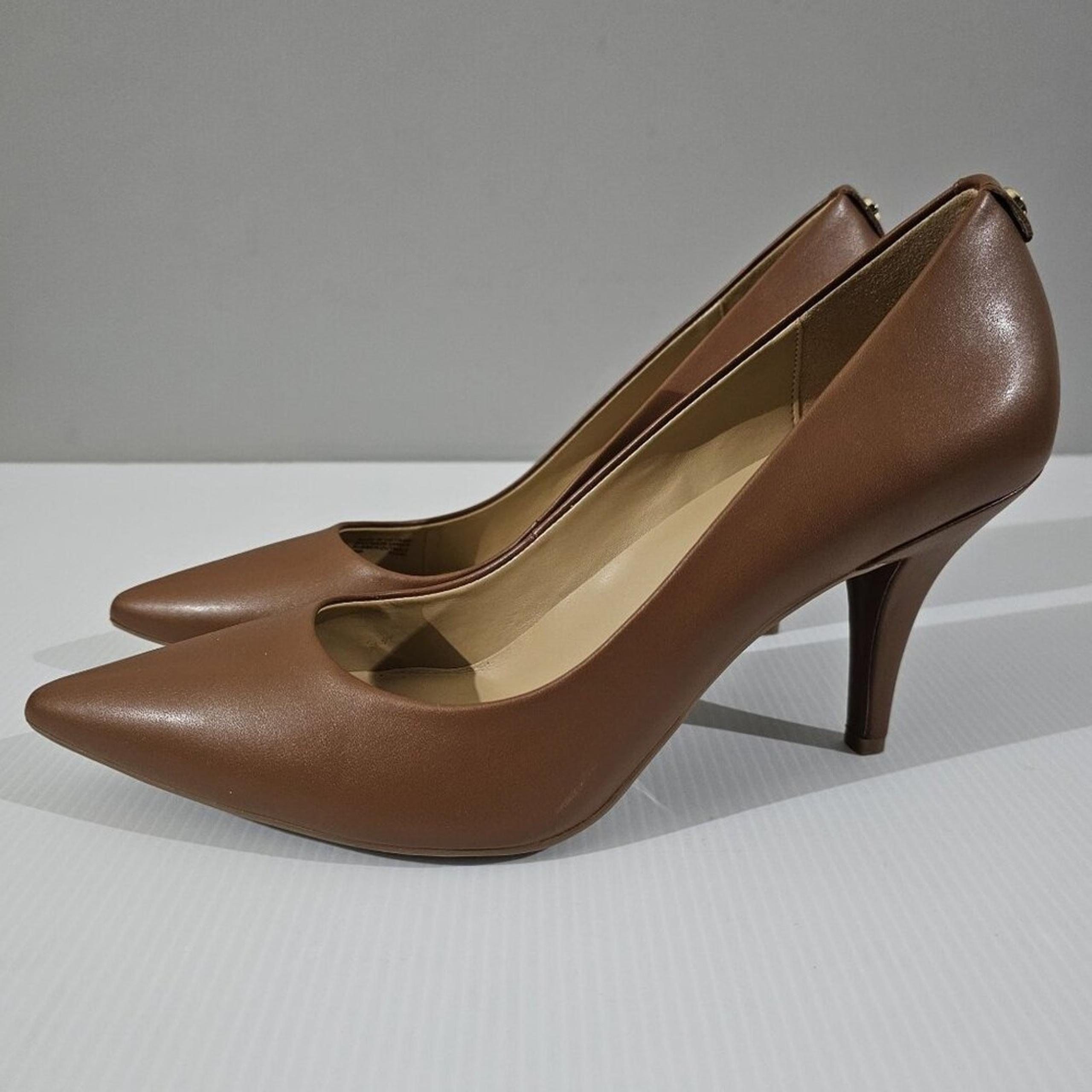 Michael Michael Kors Alina Flex Pump Heel Luggage Brown Size 10