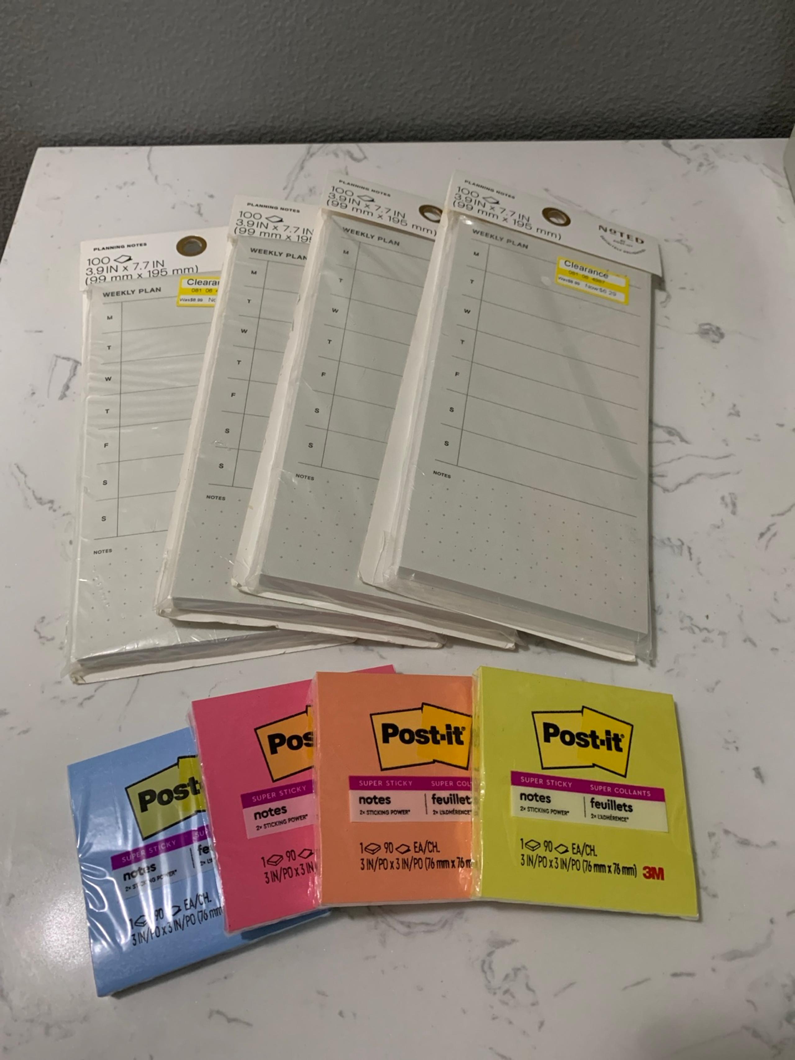 Weekly Planning Notes & Post-it Notes - 8 pack Bundle