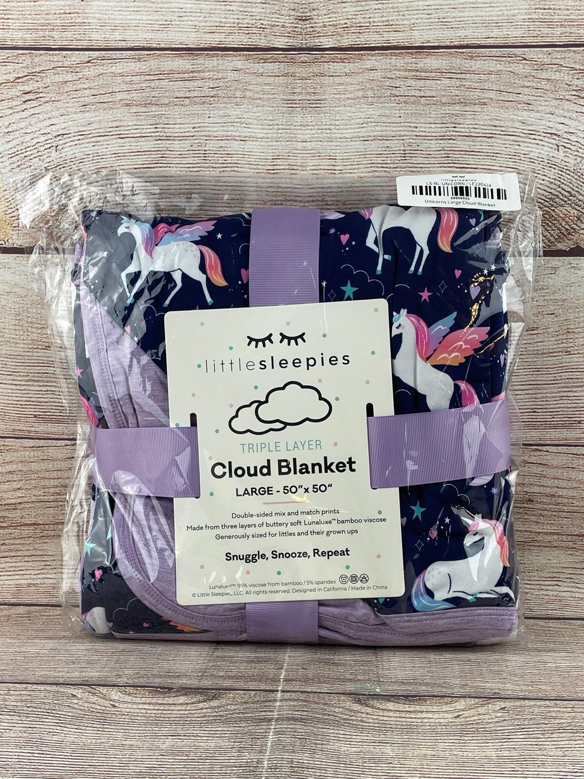 Little Sleepies Unicorns Large Cloud Blanket New