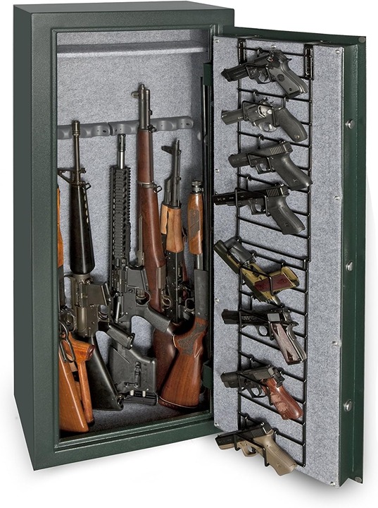 Storage Organizer Cabinet Pistol Rifle Gun Safe Display Hook Shelf Firearm Rack