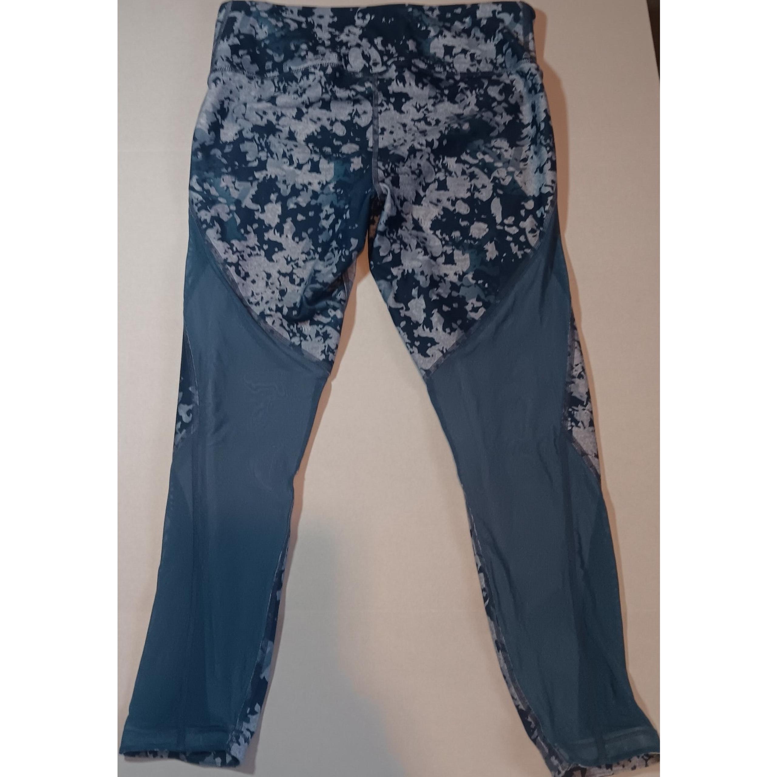 Under Armour Leggings Women’s Large Turquoise Blue Floral Heat Gear Compression