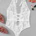 NWT Criss Cross Deep V Teddy Bodysuit in Large!