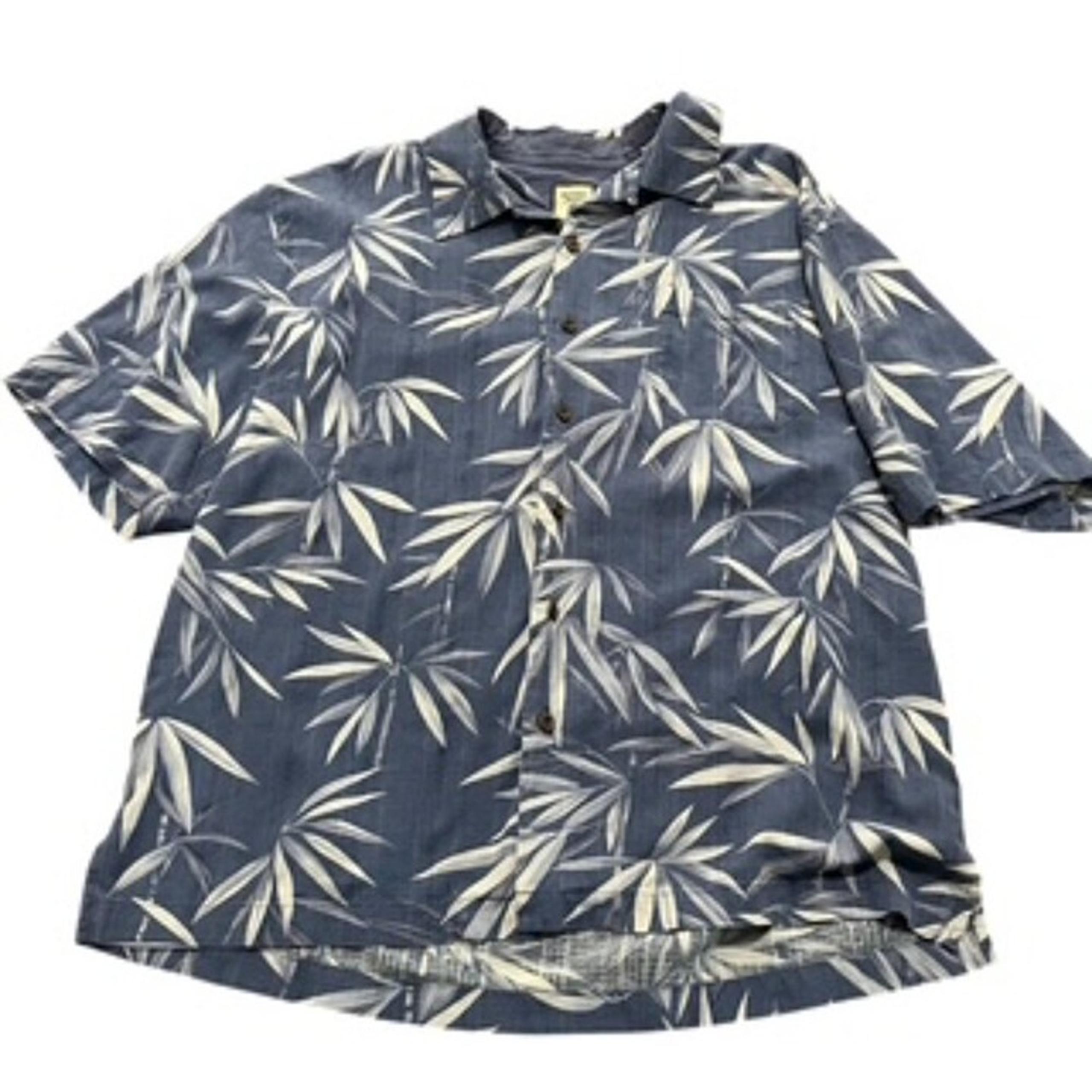 Jamaica Jaxx Silk Hawaiian Shirt Mens XL Blue Short Sleeve Button Up