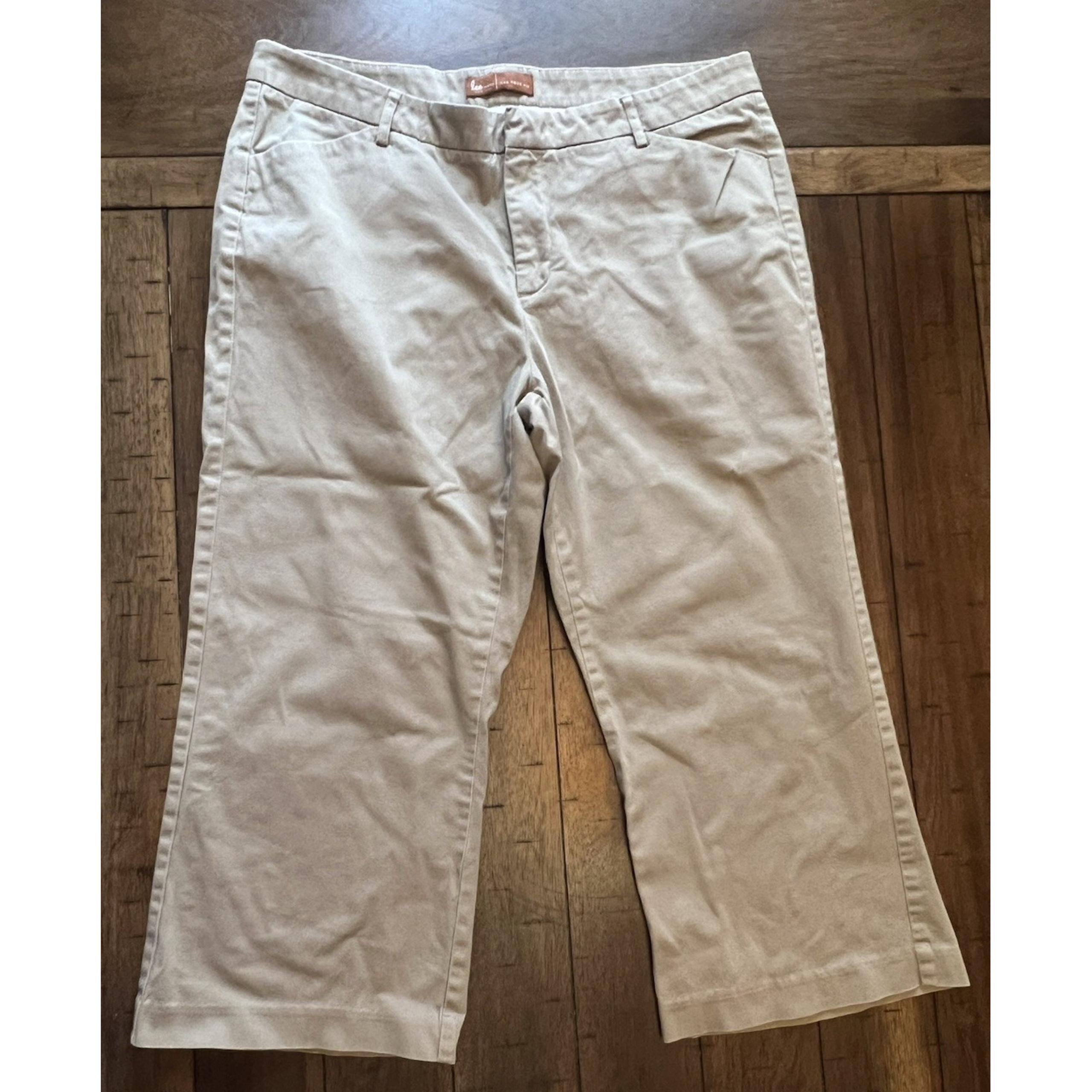 LEE Khaki Pants Women Size 15/16 Petite Cropped